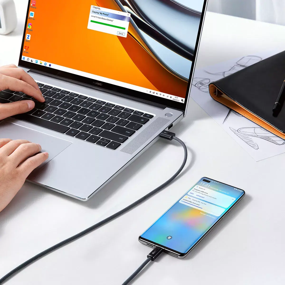 USB to USB-C Cable Baseus CALD000616 1 m 100W Photo 15