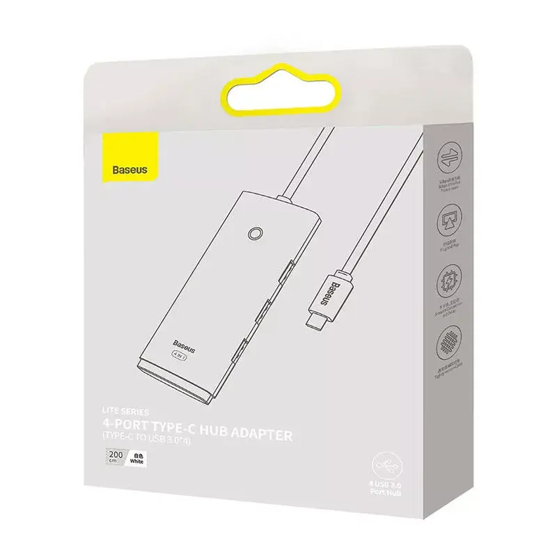 Baseus Lite Series USB-C хаб 4 в 1, 2 м Photo 5