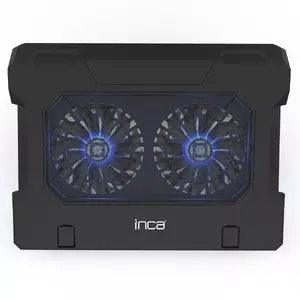 Laptop cooling pad INCA INC-321RX for 43.2 cm (17") laptops, 2 fans Ø14 cm, USB, black, blue illumination