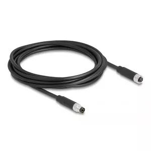 DeLOCK M8 4 pin Cable A-coded male to female PUR TPU 3 m