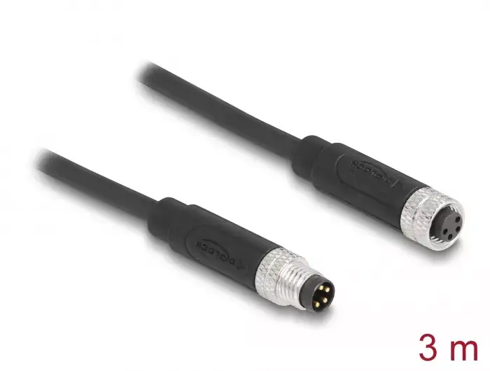 DeLOCK M8 4 pin Cable A-coded male to female Photo 2