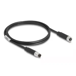 DeLOCK M8 4 pin Cable A-coded male to female PUR TPU 1 m