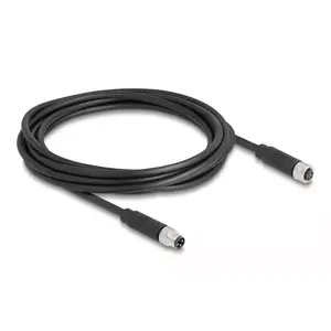 DeLOCK M8 3 pin Cable A-coded male to female PUR TPU 3 m