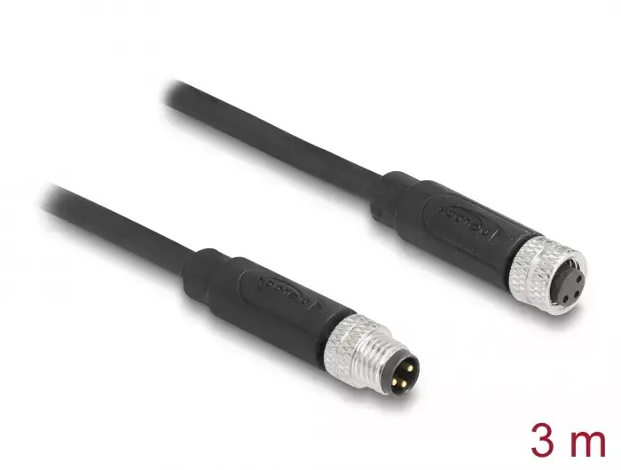 DeLOCK M8 3 pin Cable A-coded male to female Photo 2