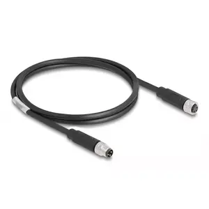 DeLOCK M8 3 pin Cable A-coded male to female PUR TPU 1 m