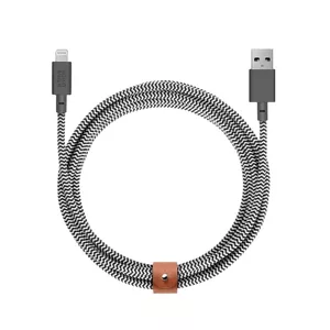USB-A to Lightning cable native union Belt Cable XL 3 m Black White