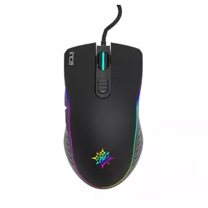 Wired Ambidextrous INCA IMG-GT15 Gaming Mouse — USB Type-A, 4800 DPI, 7 Buttons, Multi-Color Lighting, Black