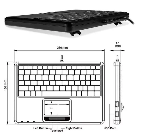 Клавиатура Perixx USB QWERTY Нидерландская Английская Французская Photo 3