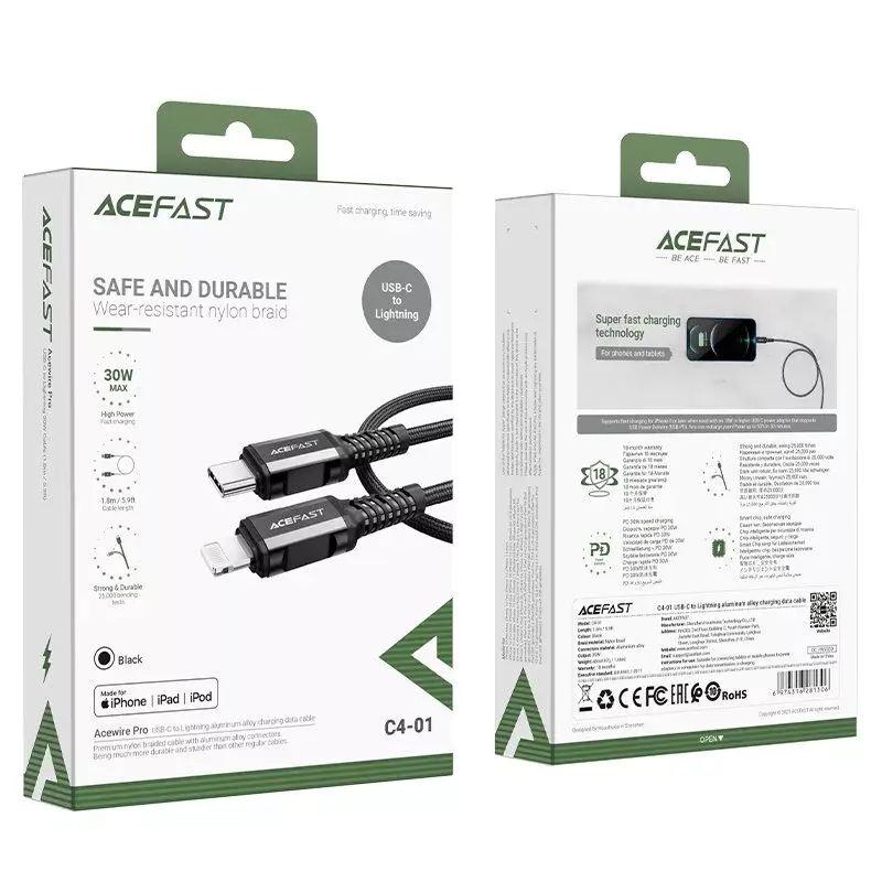 Acefast USB Type‑C uz Lightning C4‑01 MFi 1.8 m Photo 5
