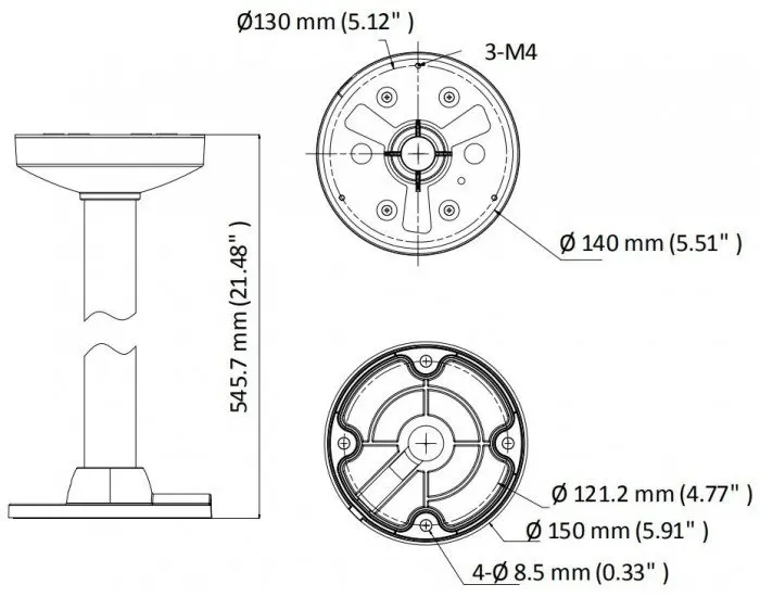 Hikvision DS-1271ZJ-140-DM45 Griestu montāžas pamatne drošības