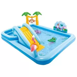 Inflatable kiddie pool Intex 57161 Rectangular 550L, vinyl, 1980×2440×710 mm, water sprayer, repair patch
