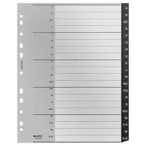 Blank tab index Leitz 12070000 Polypropylene Black White 238x297mm
