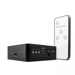 Optical Digital Audio Switch Lindy 3-Port TosLink, 3× input → 2× output, black, 54×60×20 mm