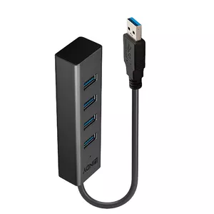 Lindy 43324 хаб-разветвитель USB 3.2 Gen 1 (3.1 Gen 1) Type-A 5000 Мбит/с Черный