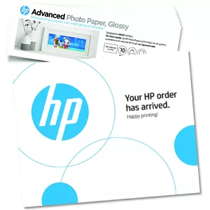 HP Фотобумага с улучшенными характеристиками, глянцевая, 65 фунтов, 101 x 305 мм (4 x 12 дюймов), 10 листов