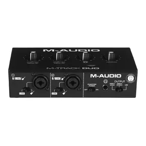 Audio interface M-Audio M-Track Duo — USB 2-in/2-out, 16-bit/48 kHz, 1x XLR/TS combo, 1x instrument input, phantom 48V