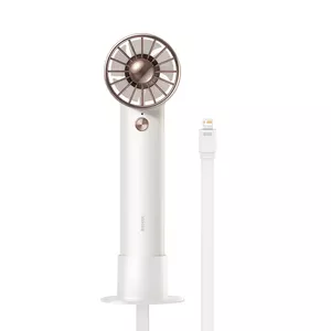 Портативный ручной вентилятор Baseus Flyer Turbine + кабель Lightning (белый)