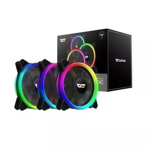 Computer Fan Set Darkflash DR12 Pro 120mm ARGB Black — 3‑pack axial cooling fans