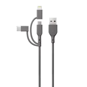 USB Cable GP Batteries CY1N 1m USB A USB C/Micro-USB B/Lightning Grey