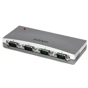 StarTech.com 4 Port USB to RS232 Serial DB9 Adapter Hub Серебристый