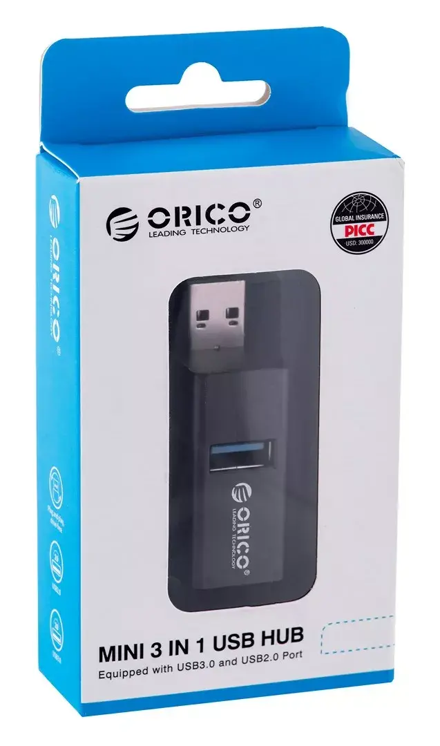 ORICO MINI-U32L-BK-BP USB 3.0 3-портовый мини-хаб Photo 2