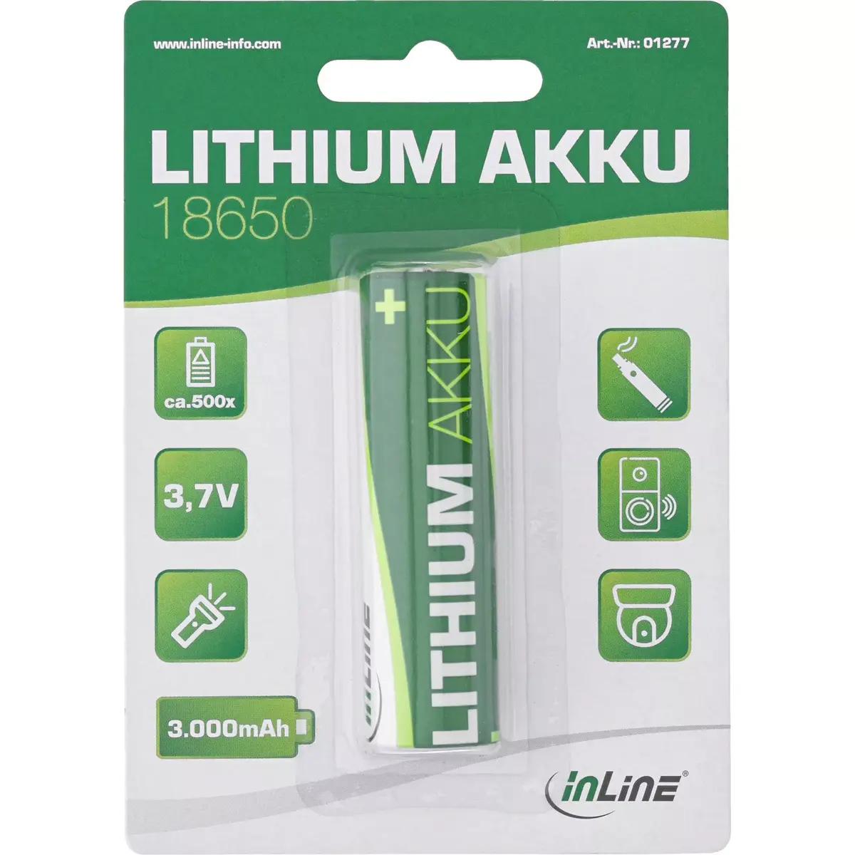 InLine Lithium-ion battery 3000mAh 18650 Photo 3