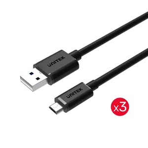 UNITEK Y-C4008BK USB cable 0.3 m USB 2.0 USB A Micro-USB B Black