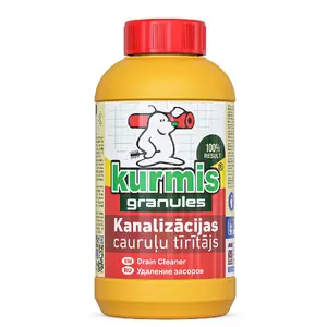 Notekūdeņu tīrīšanas granulas Kurmis 500 g — ķīmisks līdzeklis mājas kanalizācijai
