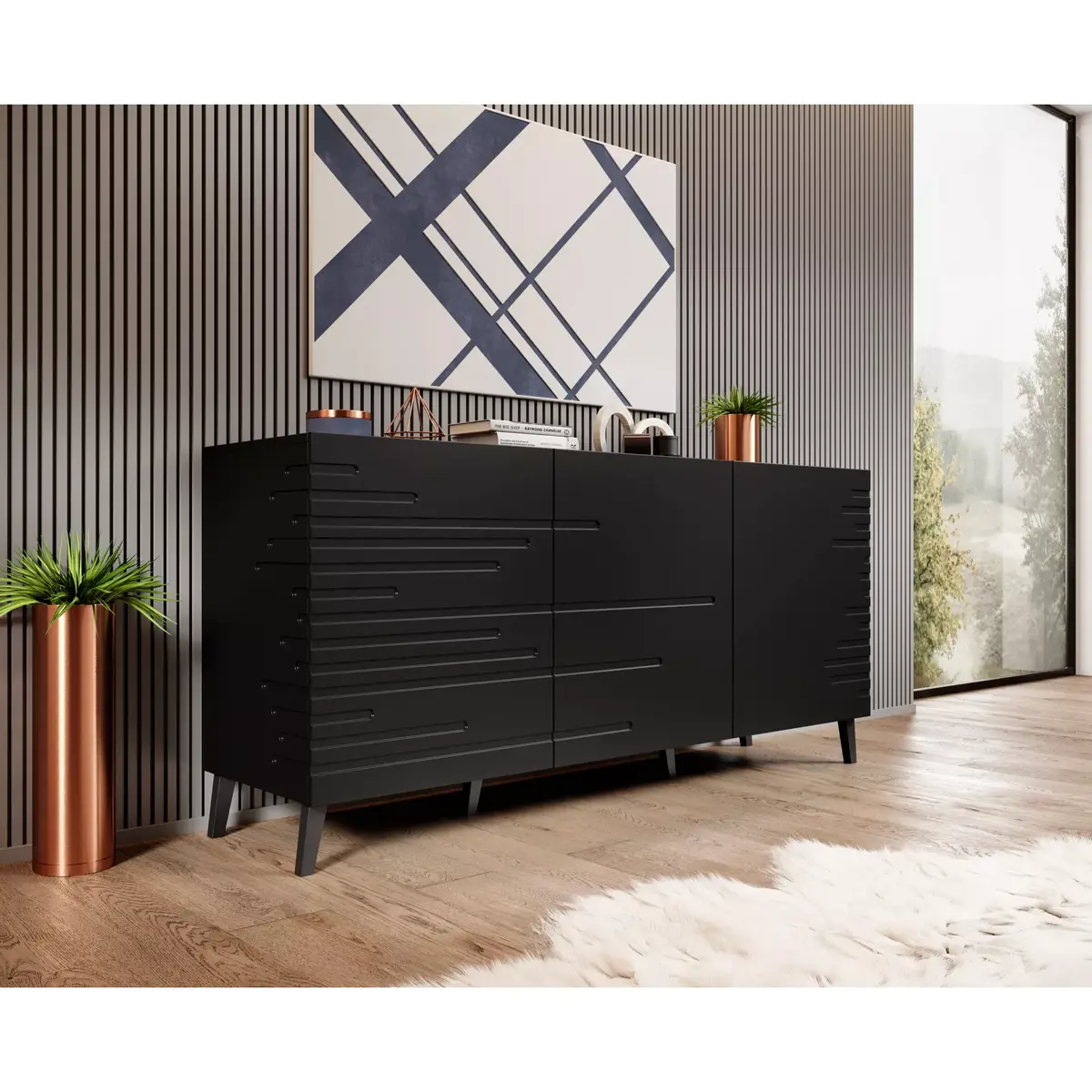 Atvilktņu skapis cama meble Nova 155x40x72 cm Photo 3