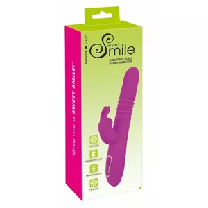 Vibrator Sweet Smile Thrusting Pearl Rabbit Silicone Pink, 24.8–26 cm, Ø max 3.5 cm