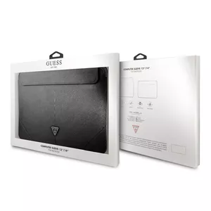 Чехол-слив GUESS GUCS14PSATLK для ноутбуков 13–14", черный Saffiano с треугольным логотипом