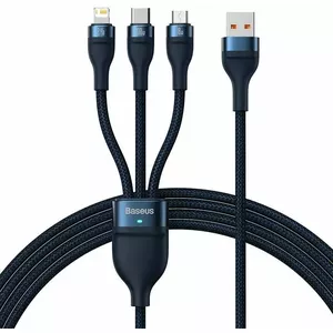 USB Cable Baseus CASS030003 1.2m USB A USB C/Micro USB-A/Lightning Blue