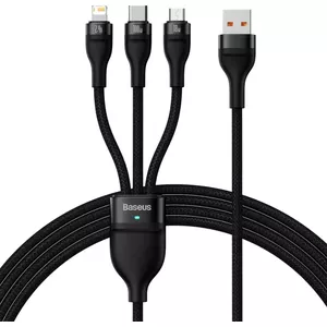 USB Cable Baseus SUP0003351 1.2m USB A USB C/Micro USB-A/Lightning Black