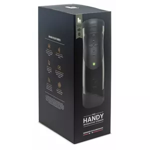 Masturbator The Handy Interactive Stroker — mains-powered, up to 10 strokes/sec, stroke length 11 cm, sleeve 11 cm, Ø 7 cm, Wi‑Fi & Bluetooth