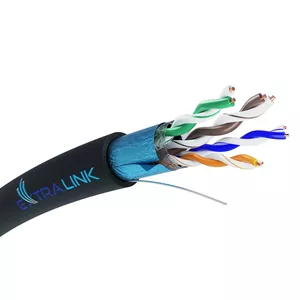 Network Cable Extralink Twisted pair CAT5E FTP Outdoor with gel 100M Black