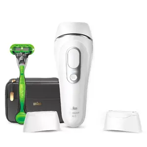 Epilator BRAUN Silk‑expert Pro 5 PL5145 IPL hair removal device, 400,000 flashes, 10 intensity levels, body & face attachments, AC powered