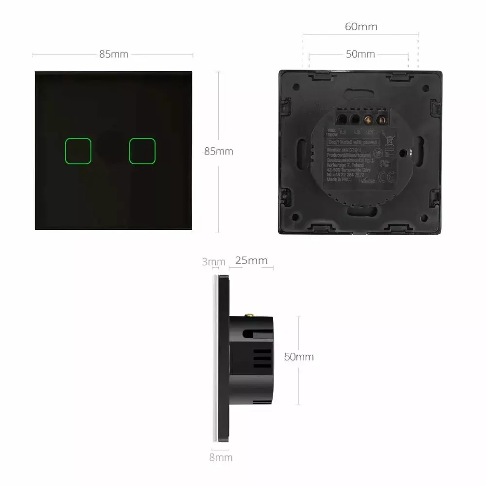 Wall light switch MACLEAN MCE712B Photo 7