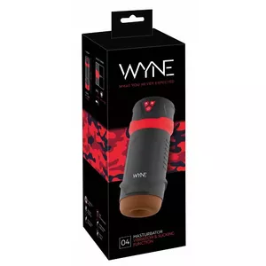 Negative Pressure Masturbator WYNE Silicone Black — 23.7 cm length, 16 cm insertion, 10 vibration & 3 suction modes