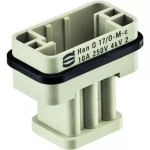 Разъем Harting Han Q 17/0-M-c 10A 09120173001 – панельный прямоугольный промышленный разъём