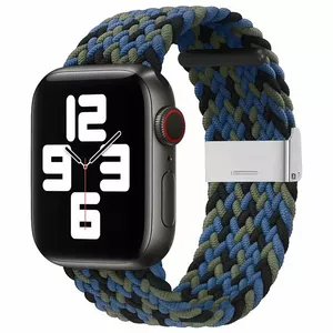 Тканевый плетёный ремешок iLike синий для Apple Watch 38/40/41 мм
