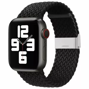 Braided fabric replacement strap for Apple Watch 38/40/41mm by iLike, Black