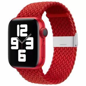 Тканевый плетёный ремешок iLike для Apple Watch 38/40/41 мм, красный