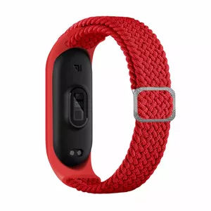 Тканевый плетеный ремешок iLike для Xiaomi Mi Band 3, 4, 5, 6, красный
