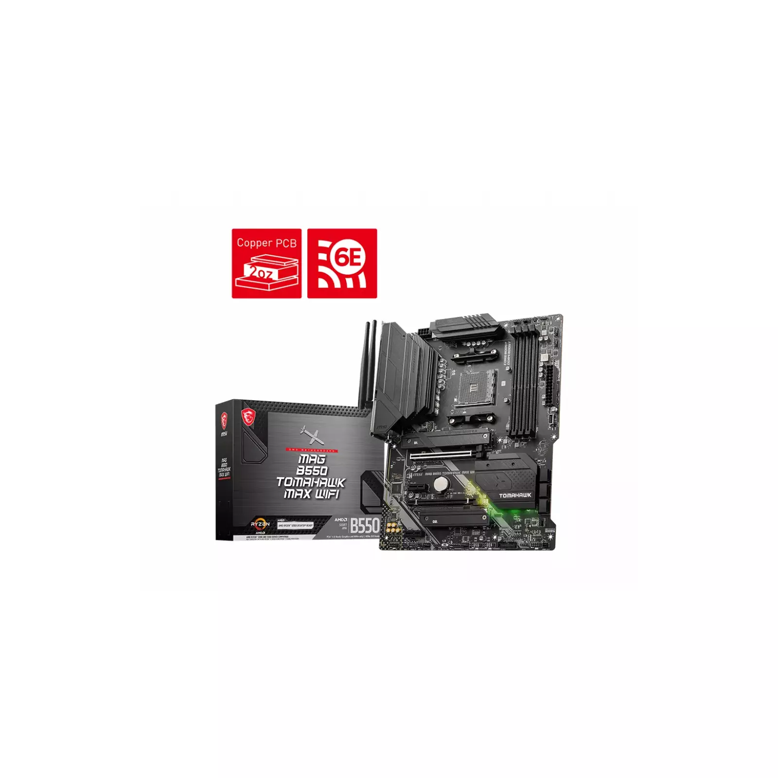 MSI MAG B550 TOMAHAWK Desktop Motherboard - AMD B550 Chipset - Socket AM4 -  ATX - B550TMHWK - Motherboards 