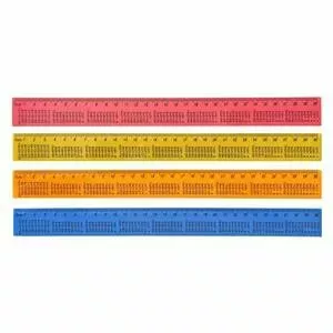 Lineāls ar reizināšanas tabulu, plastmasas, 30 cm