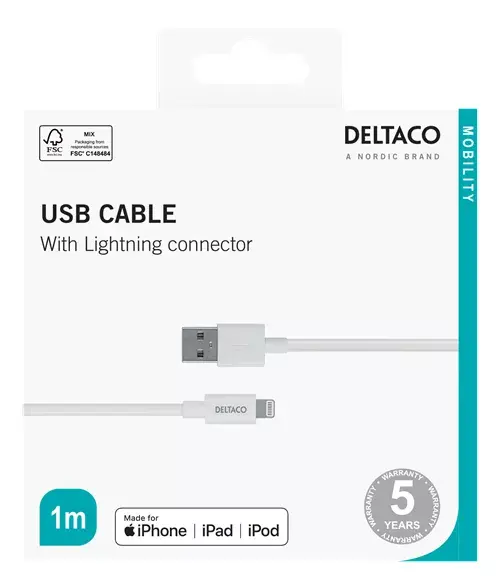 Lightning Cable Deltaco IPLH-401 Photo 3