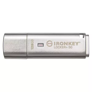 Kingston Technology IronKey Locker+ 50 USB флеш накопитель 128 GB USB тип-A 3.2 Gen 1 (3.1 Gen 1) Серебристый