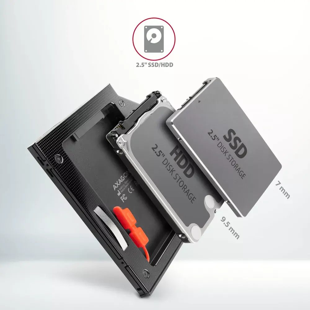 Axagon RSS-CD09 2.5 SSD/HDD Caddy Photo 3
