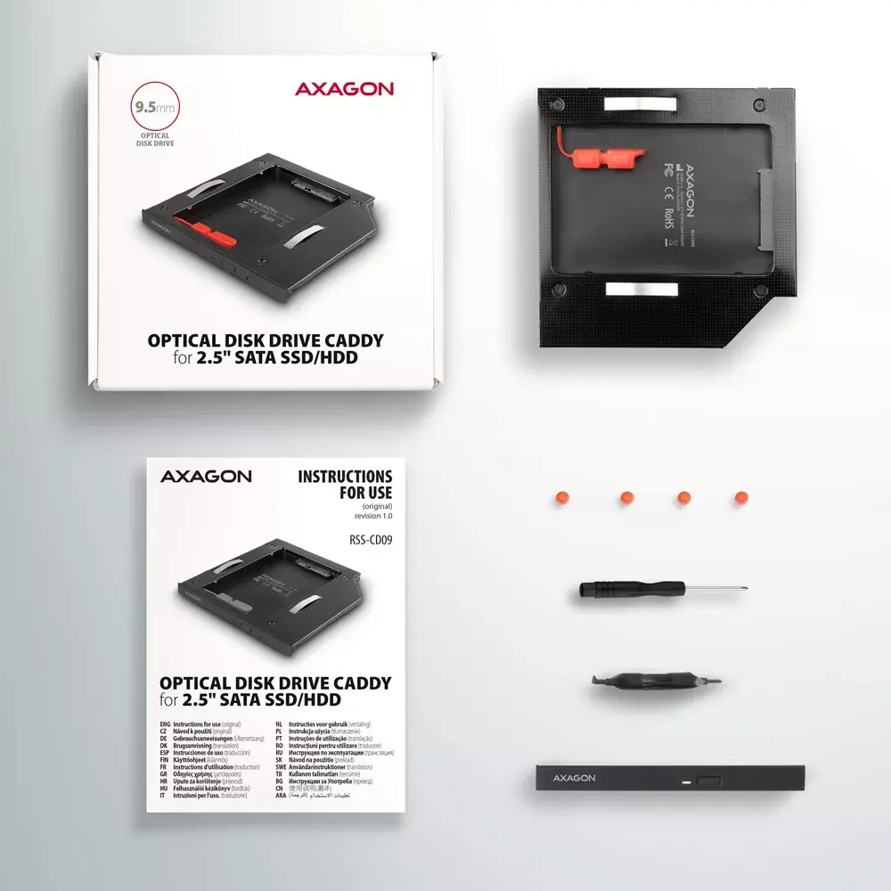 Axagon RSS-CD09 2.5 SSD/HDD Caddy Photo 8