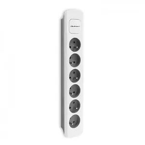 Удлинитель Qoltec 50297 1.8м 6 AC розеток для внутреннего использования Серый Белый